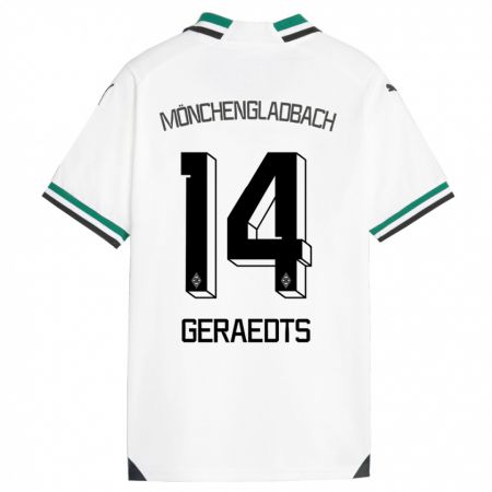 Kandiny Kinder Kelsey Geraedts #14 Weiß Grün Heimtrikot Trikot 2023/24 T-Shirt