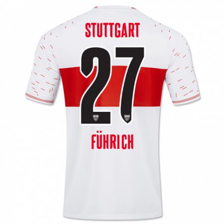 Kandiny Kinder Chris Führich #27 Weiß Heimtrikot Trikot 2023/24 T-Shirt