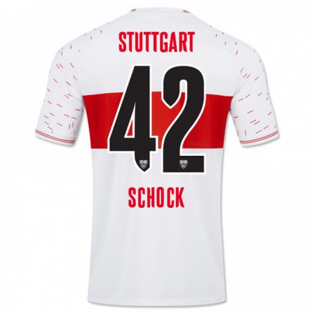 Kandiny Kinder Florian Schock #42 Weiß Heimtrikot Trikot 2023/24 T-Shirt