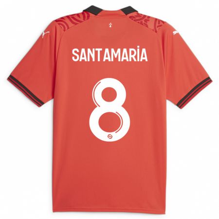 Kandiny Kinder Baptiste Santamaria #8 Rot Heimtrikot Trikot 2023/24 T-Shirt