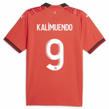 Kandiny Kinder Arnaud Kalimuendo #9 Rot Heimtrikot Trikot 2023/24 T-Shirt