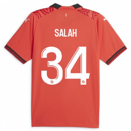 Kandiny Kinder Ibrahim Salah #34 Rot Heimtrikot Trikot 2023/24 T-Shirt