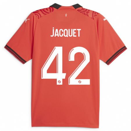 Kandiny Kinder Jérémy Jacquet #42 Rot Heimtrikot Trikot 2023/24 T-Shirt