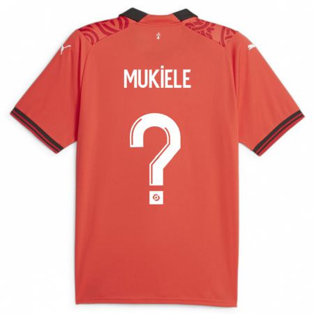 Kandiny Kinder Nordan Mukiele #0 Rot Heimtrikot Trikot 2023/24 T-Shirt