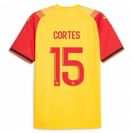 Kandiny Kinder Óscar Cortés #15 Gelb Heimtrikot Trikot 2023/24 T-Shirt