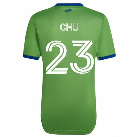 Kandiny Kinder Léo Chú #23 Grün Heimtrikot Trikot 2023/24 T-Shirt
