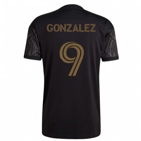 Kandiny Kinder Mario González #9 Schwarz Heimtrikot Trikot 2023/24 T-Shirt