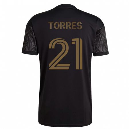 Kandiny Kinder Christian Torres #21 Schwarz Heimtrikot Trikot 2023/24 T-Shirt