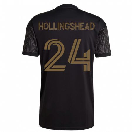 Kandiny Kinder Ryan Hollingshead #24 Schwarz Heimtrikot Trikot 2023/24 T-Shirt