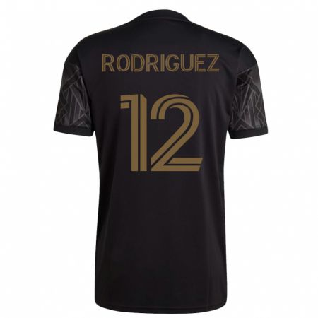 Kandiny Kinder Jeremi Rodríguez #12 Schwarz Heimtrikot Trikot 2023/24 T-Shirt
