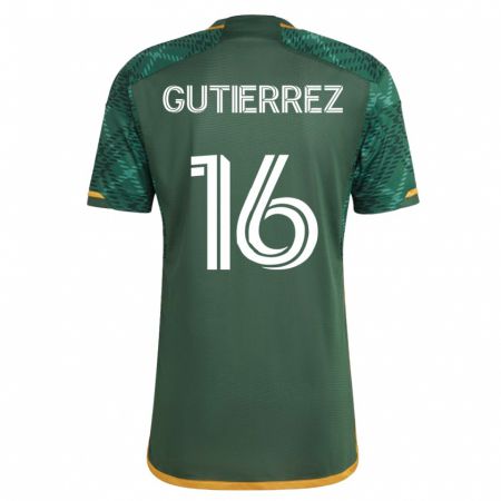 Kandiny Kinder Diego Gutiérrez #16 Grün Heimtrikot Trikot 2023/24 T-Shirt