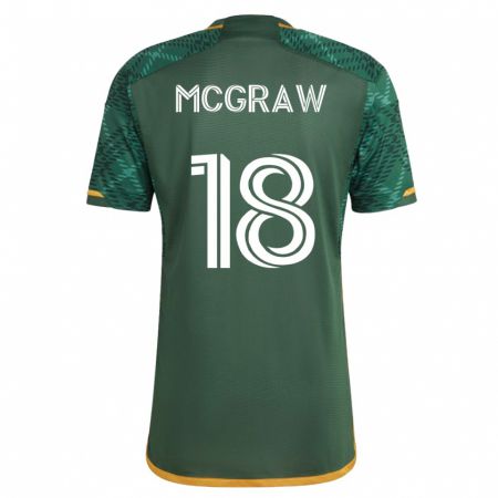 Kandiny Kinder Zac Mcgraw #18 Grün Heimtrikot Trikot 2023/24 T-Shirt