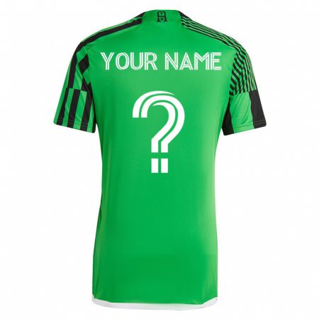 Kandiny Kinder Ihren Namen #0 Grün Schwarz Heimtrikot Trikot 2023/24 T-Shirt