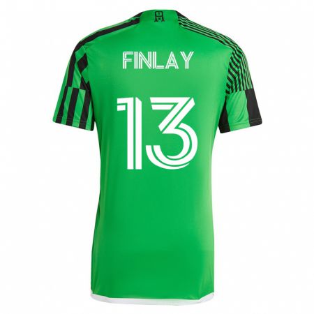 Kandiny Kinder Ethan Finlay #13 Grün Schwarz Heimtrikot Trikot 2023/24 T-Shirt