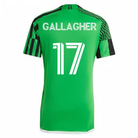 Kandiny Kinder Jon Gallagher #17 Grün Schwarz Heimtrikot Trikot 2023/24 T-Shirt