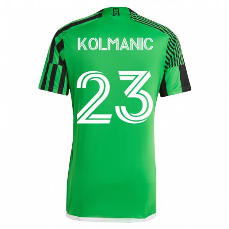 Kandiny Kinder Zan Kolmanic #23 Grün Schwarz Heimtrikot Trikot 2023/24 T-Shirt