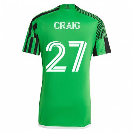 Kandiny Kinder Brandan Craig #27 Grün Schwarz Heimtrikot Trikot 2023/24 T-Shirt