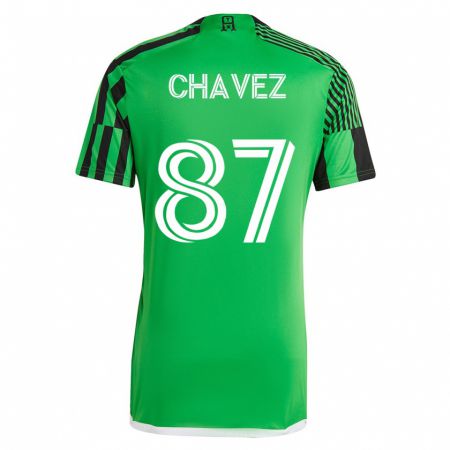 Kandiny Kinder Alfonso Ocampo-Chávez #87 Grün Schwarz Heimtrikot Trikot 2023/24 T-Shirt