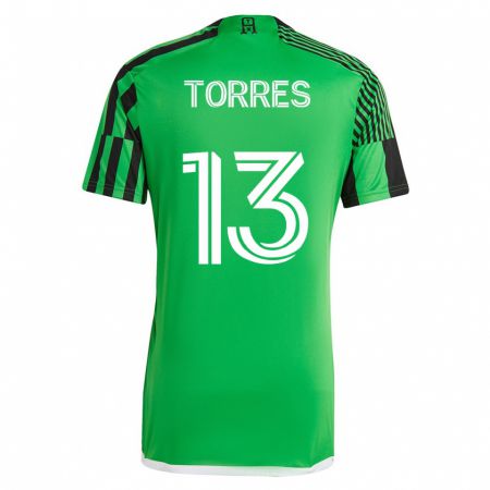 Kandiny Kinder Leo Torres #13 Grün Schwarz Heimtrikot Trikot 2023/24 T-Shirt