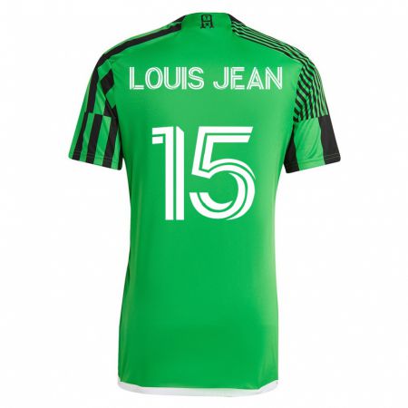 Kandiny Kinder Steeve Louis-Jean #15 Grün Schwarz Heimtrikot Trikot 2023/24 T-Shirt