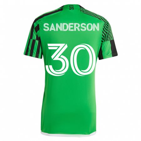 Kandiny Kinder Spencer Sanderson #30 Grün Schwarz Heimtrikot Trikot 2023/24 T-Shirt