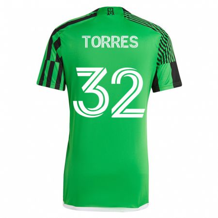 Kandiny Kinder Ervin Torres #32 Grün Schwarz Heimtrikot Trikot 2023/24 T-Shirt