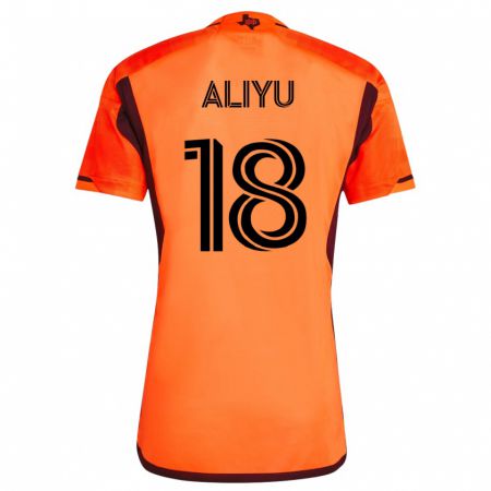 Kandiny Kinder Ibrahim Aliyu #18 Orangefarben Heimtrikot Trikot 2023/24 T-Shirt