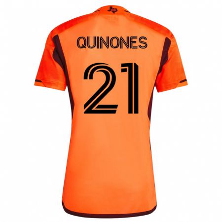 Kandiny Kinder Nelson Quiñónes #21 Orangefarben Heimtrikot Trikot 2023/24 T-Shirt