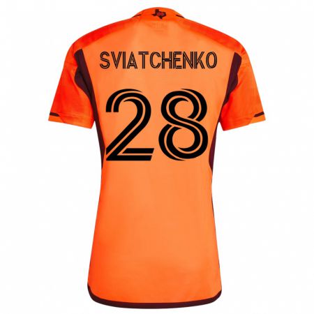 Kandiny Kinder Erik Sviatchenko #28 Orangefarben Heimtrikot Trikot 2023/24 T-Shirt