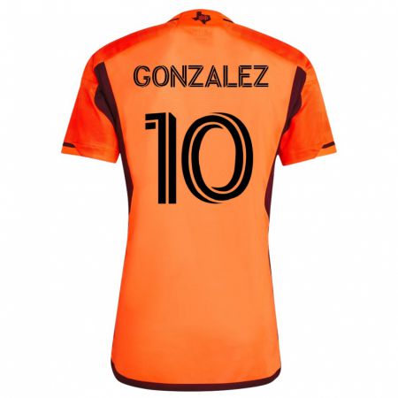 Kandiny Kinder Yair González #10 Orangefarben Heimtrikot Trikot 2023/24 T-Shirt