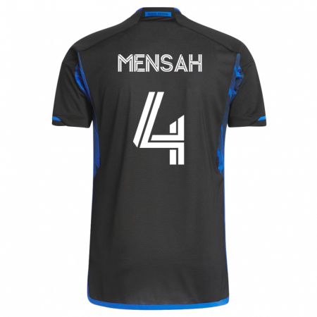 Kandiny Kinder Jonathan Mensah #4 Blau Schwarz Heimtrikot Trikot 2023/24 T-Shirt