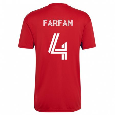 Kandiny Kinder Marco Farfán #4 Rot Heimtrikot Trikot 2023/24 T-Shirt