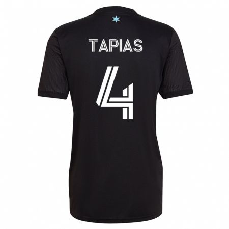 Kandiny Kinder Miguel Tapias #4 Schwarz Heimtrikot Trikot 2023/24 T-Shirt