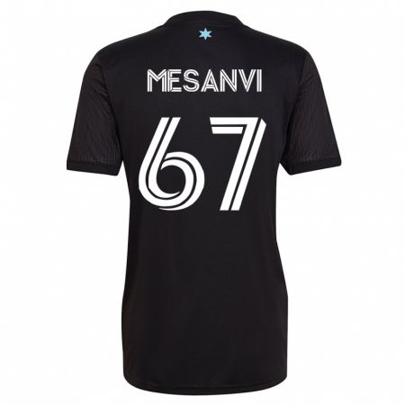 Kandiny Kinder Loïc Mesanvi #67 Schwarz Heimtrikot Trikot 2023/24 T-Shirt