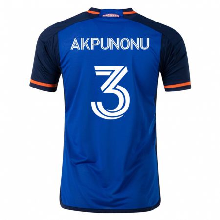 Kandiny Kinder Joey Akpunonu #3 Blau Heimtrikot Trikot 2023/24 T-Shirt