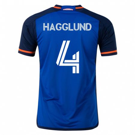 Kandiny Kinder Nick Hagglund #4 Blau Heimtrikot Trikot 2023/24 T-Shirt