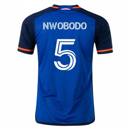 Kandiny Kinder Obinna Nwobodo #5 Blau Heimtrikot Trikot 2023/24 T-Shirt
