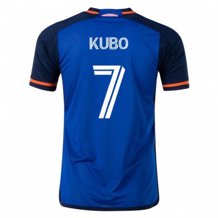 Kandiny Kinder Yuya Kubo #7 Blau Heimtrikot Trikot 2023/24 T-Shirt
