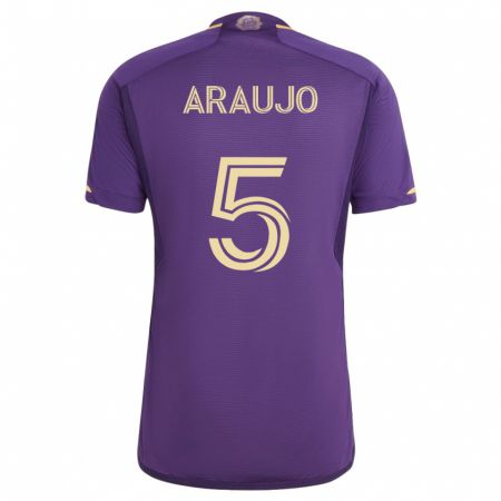 Kandiny Kinder César Araújo #5 Violett Heimtrikot Trikot 2023/24 T-Shirt