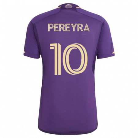 Kandiny Kinder Mauricio Pereyra #10 Violett Heimtrikot Trikot 2023/24 T-Shirt