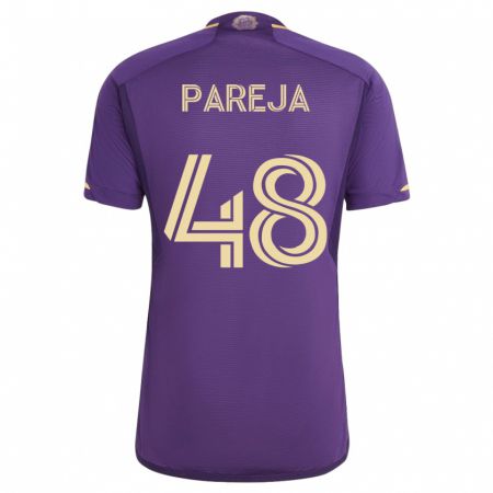 Kandiny Kinder Diego Pareja #48 Violett Heimtrikot Trikot 2023/24 T-Shirt