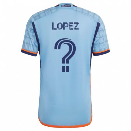 Kandiny Kinder Jeffery López #0 Blau Heimtrikot Trikot 2023/24 T-Shirt