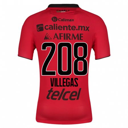 Kandiny Kinder Óscar Villegas #208 Rot Heimtrikot Trikot 2023/24 T-Shirt
