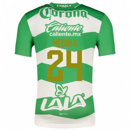 Kandiny Kinder Diego Medina #24 Grün Heimtrikot Trikot 2023/24 T-Shirt