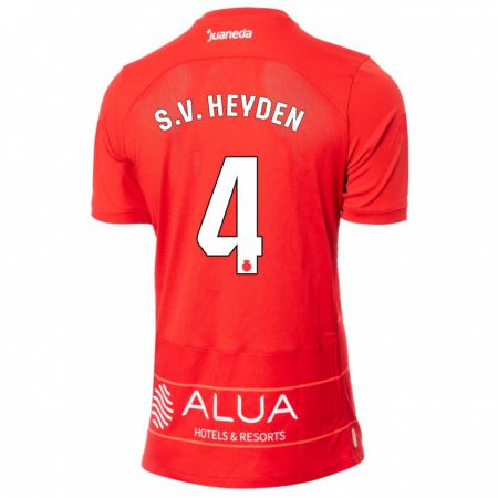 Kandiny Kinder Siebe Van Der Heyden #4 Rot Heimtrikot Trikot 2023/24 T-Shirt