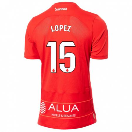 Kandiny Kinder Marc López #15 Rot Heimtrikot Trikot 2023/24 T-Shirt