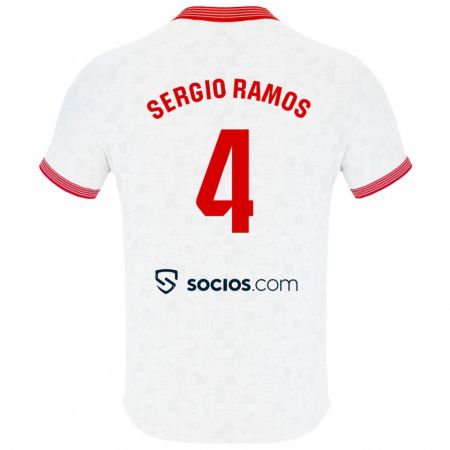 Kandiny Kinder Sergio Ramos #4 Weiß Heimtrikot Trikot 2023/24 T-Shirt