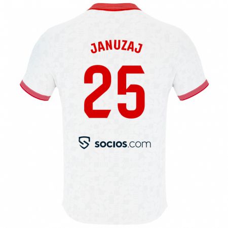 Kandiny Kinder Adnan Januzaj #25 Weiß Heimtrikot Trikot 2023/24 T-Shirt