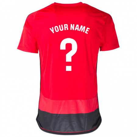 Kandiny Kinder Ihren Namen #0 Rot Schwarz Heimtrikot Trikot 2023/24 T-Shirt