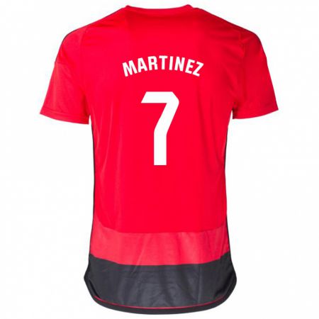 Kandiny Kinder Gabri Martínez #7 Rot Schwarz Heimtrikot Trikot 2023/24 T-Shirt